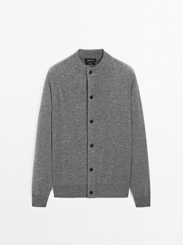 Zara Knit cardigan with raglan sleeves - Anthracite grey - Image 0