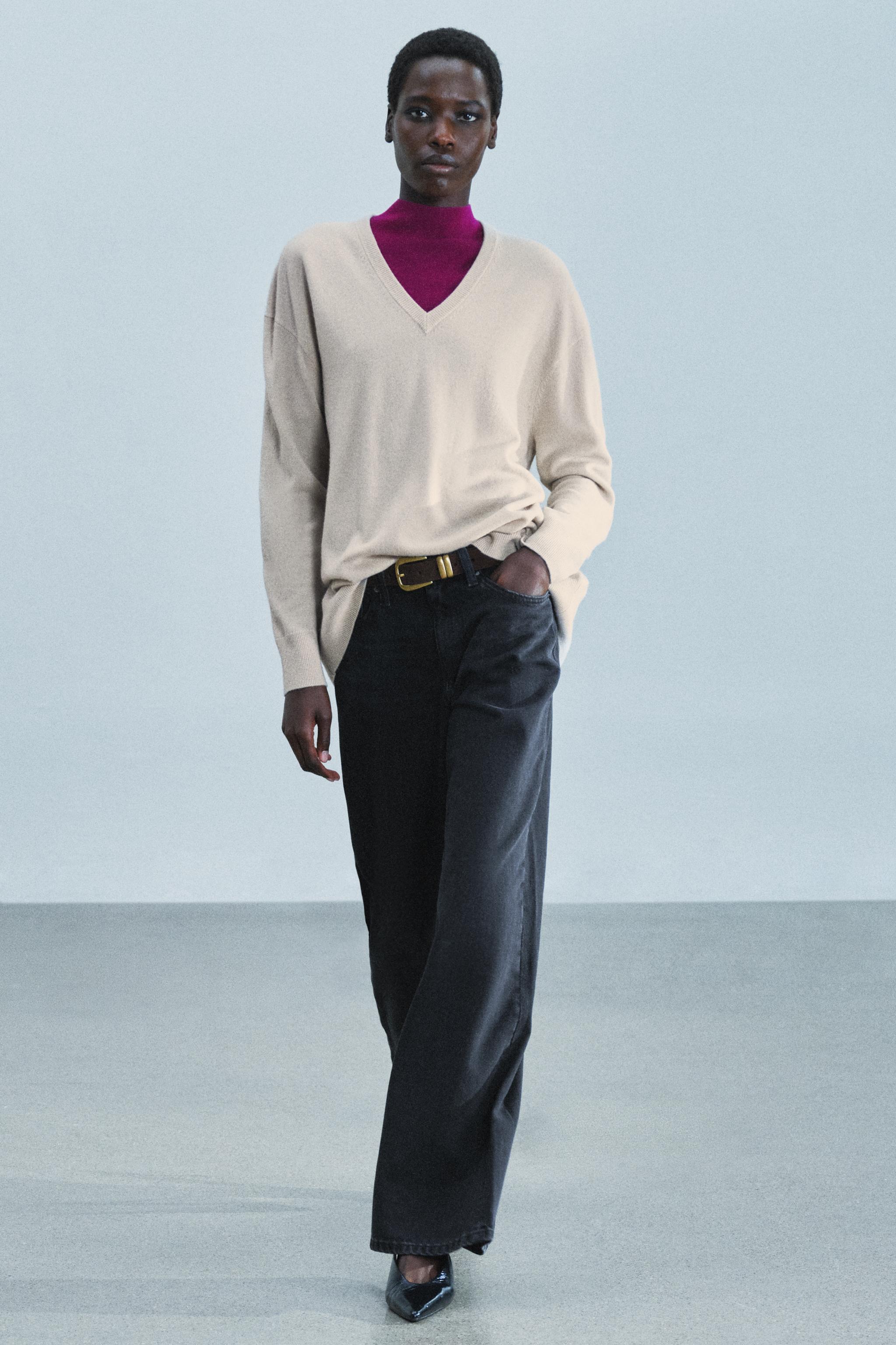 ZW COLLECTION LOW-RISE WIDE-LEG JEANS