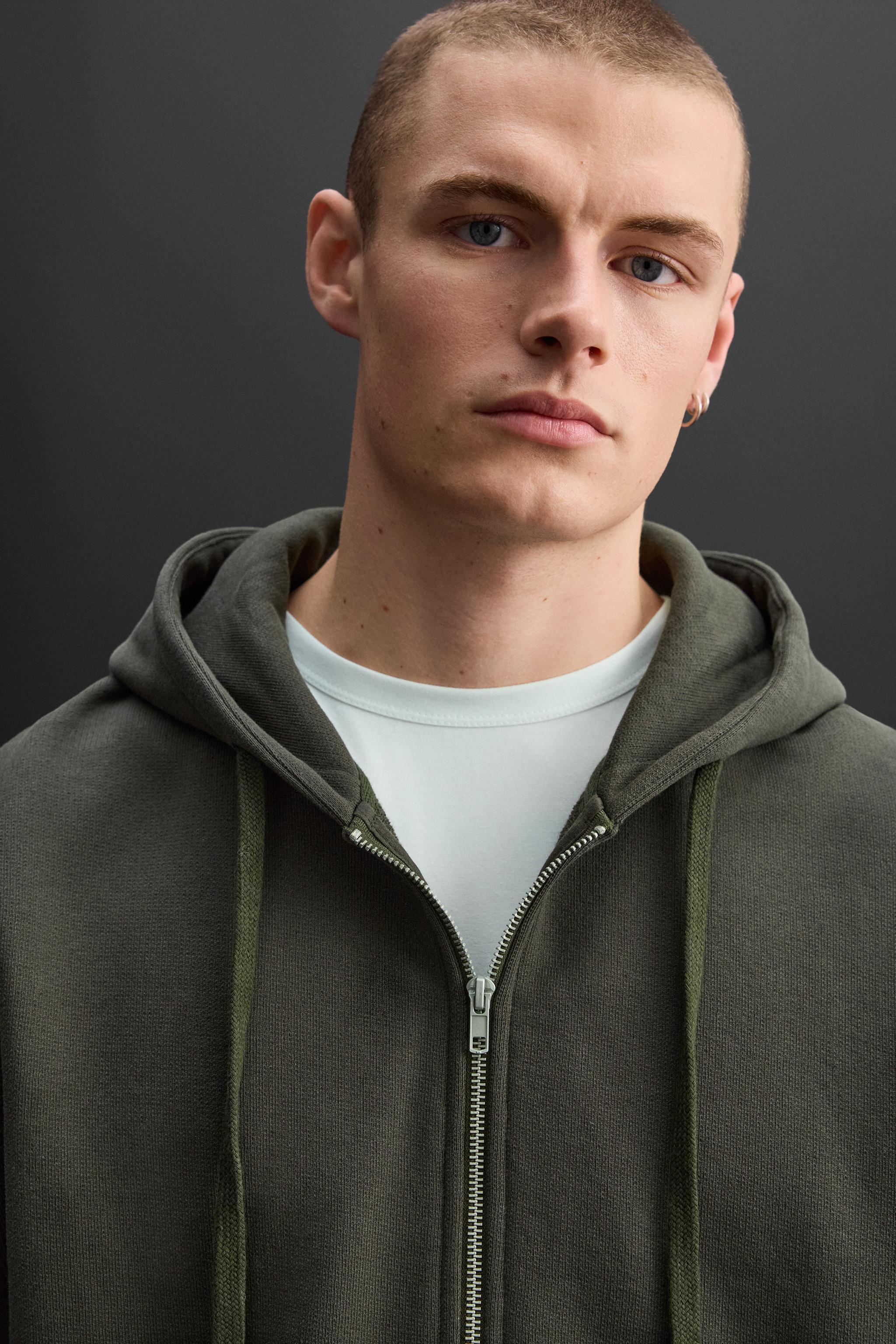 ジップアップフーディ - グリーン | ZARA Japan / 日本 ジップアップフーディ - グリーン | ZARA Japan / 日本