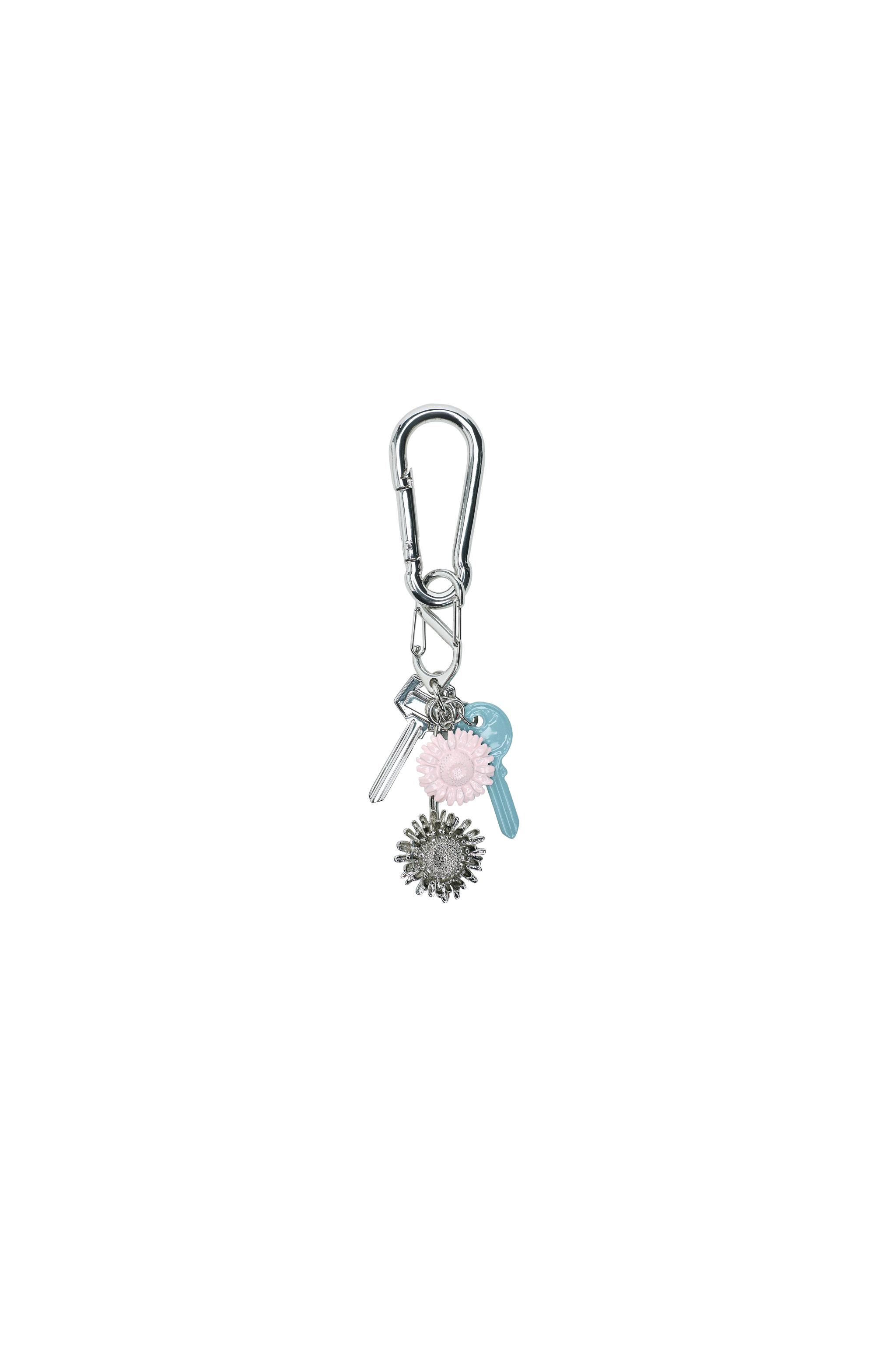 FLOWER AND KEY CHARM KEYCHAIN