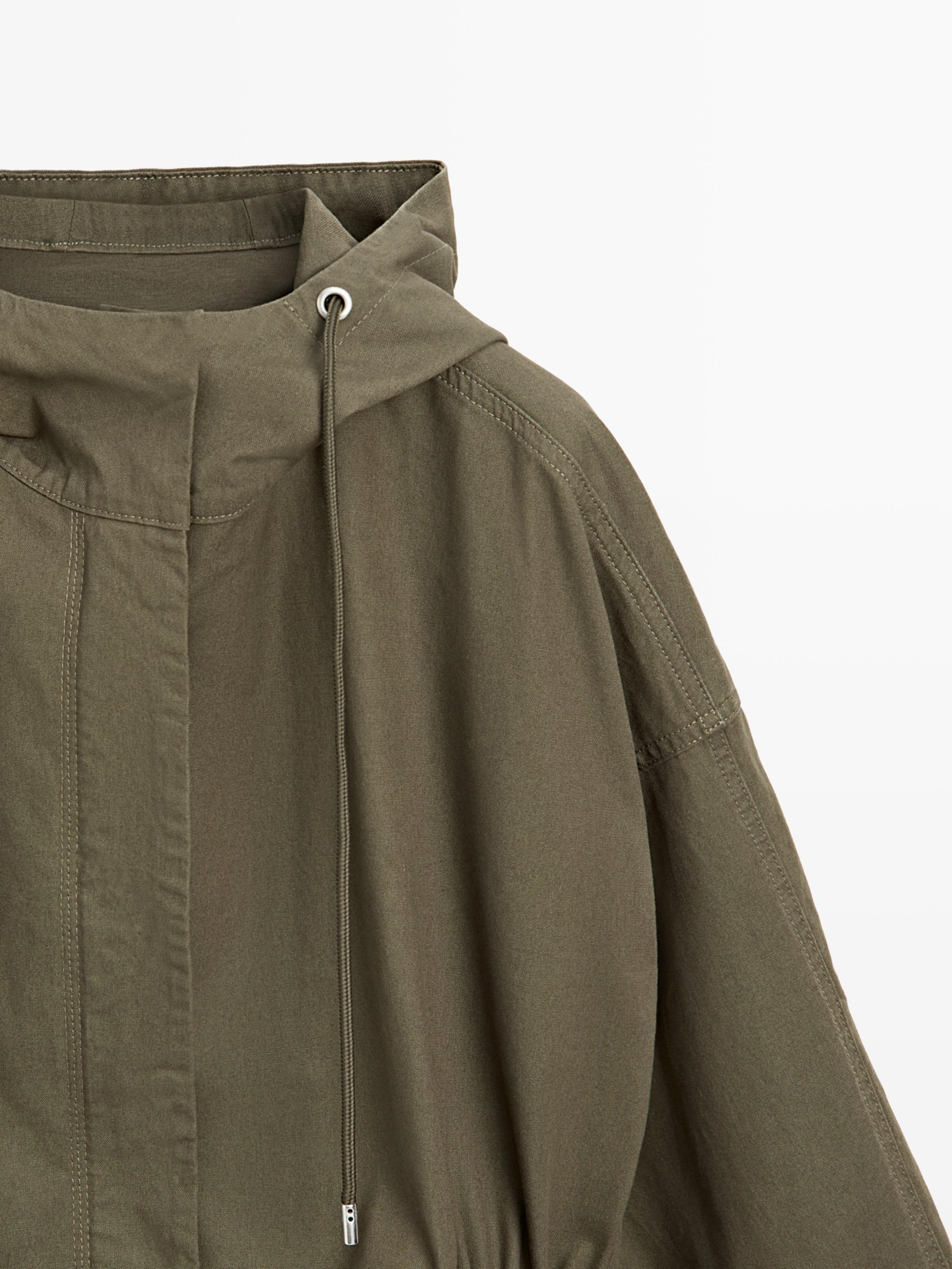Parka longue en coton