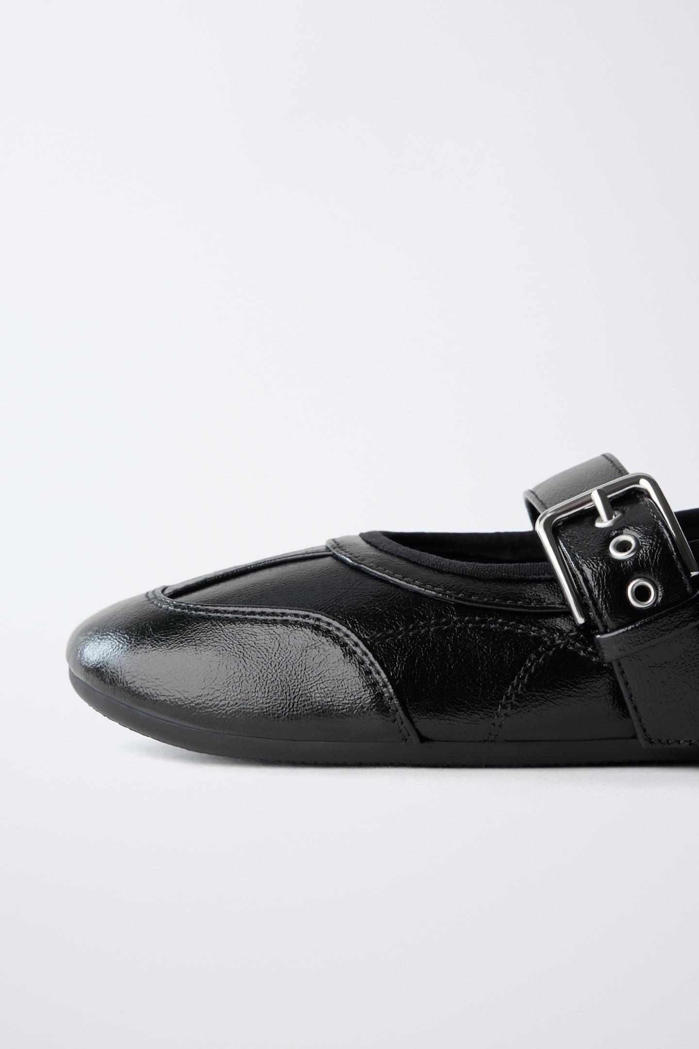 Детские балетки Zara Buckle Ballet, цвет: Чёрный — фото 6