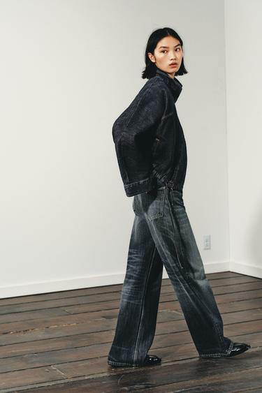 TRF EXTRA WIDE-LEG HIGH-WAIST JEANS - Navy blue by Zara - Image 2