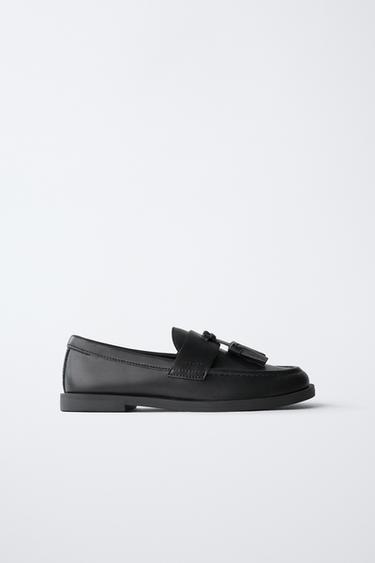 Zara TASSEL LOAFERS - Black