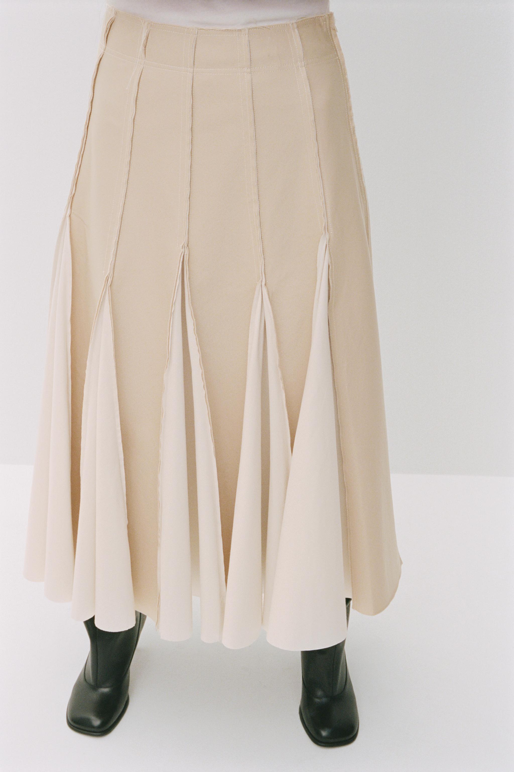 Pleated midi skirt zara hotsell