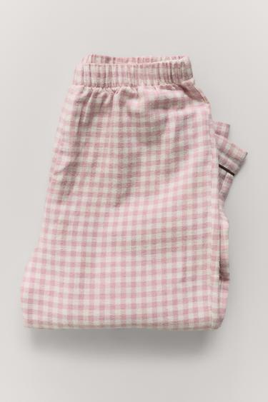 AGES 6-14 / FLANNEL GINGHAM PYJAMAS - Pink by Zara