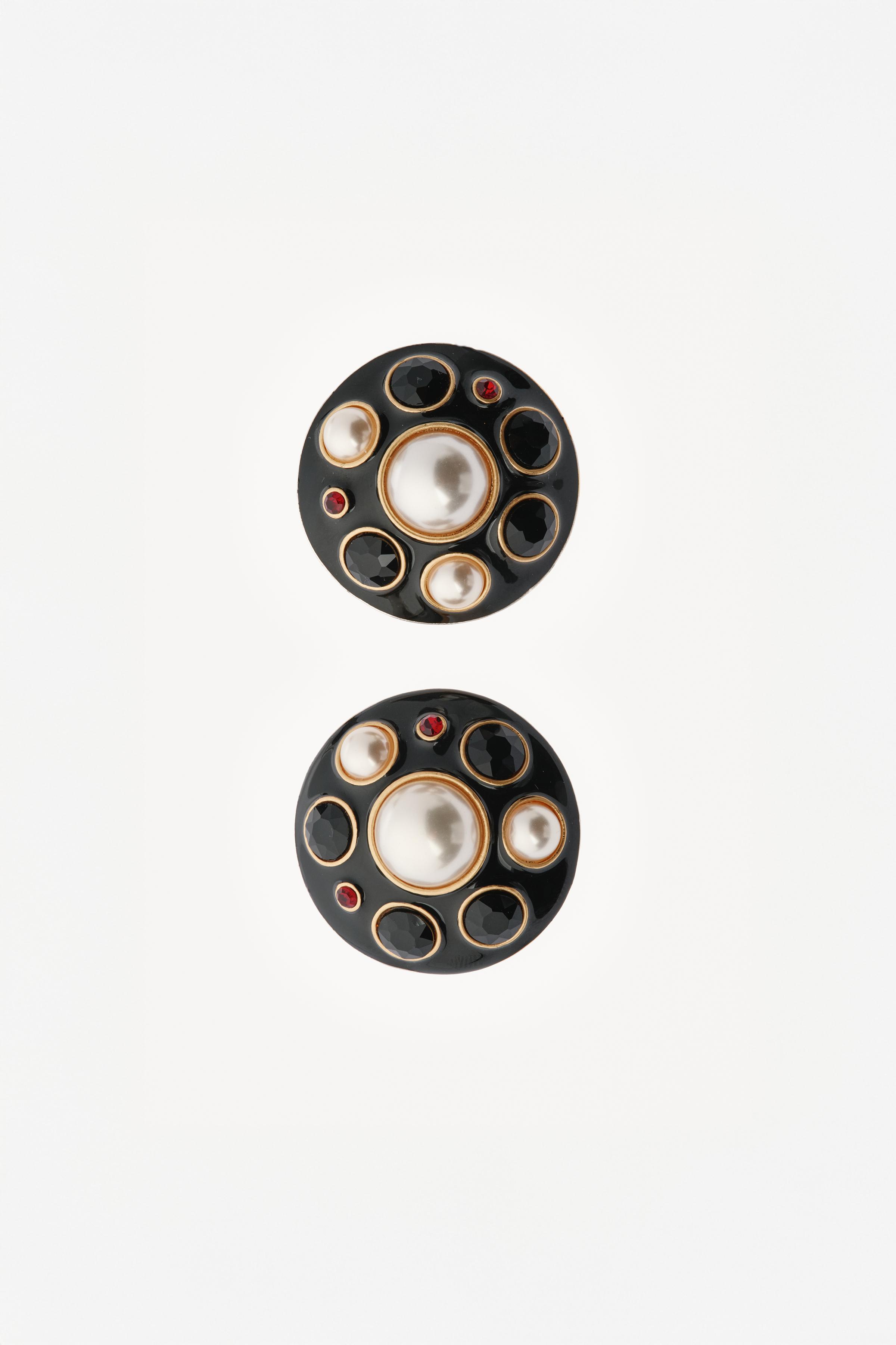 WILLY CHAVARRIA X ZARA PEARL JEWEL BUTTON EARRINGS