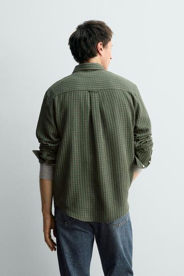 REGULAR FIT CHECK SHIRT - Brown / Green by Zara - Image 2