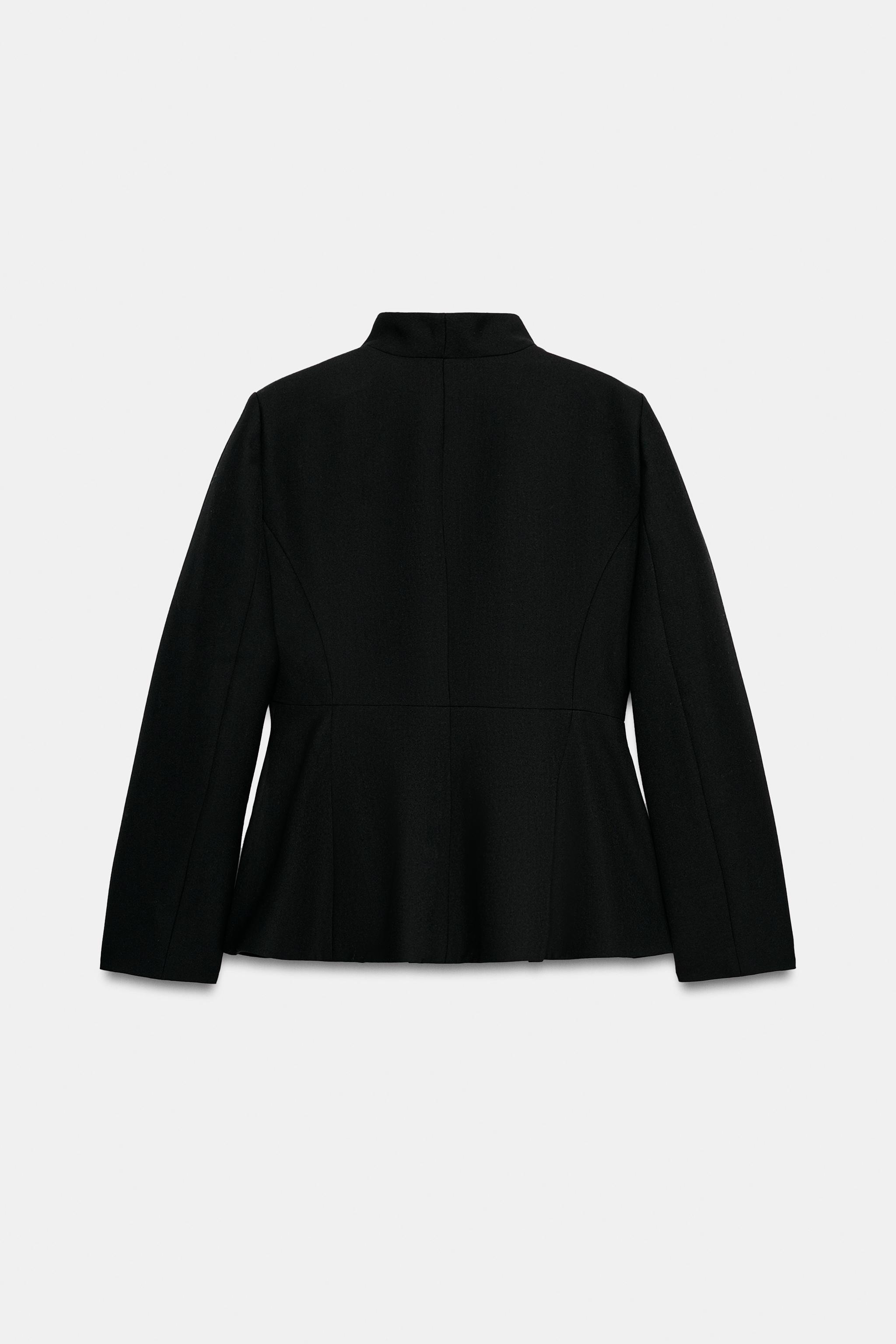 ZW COLLECTION WOOL-BLEND PEPLUM BLAZER - Black | ZARA United States