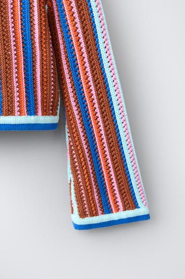 GILET EN MAILLE CROISÉ - Multicolore de Zara - Image 3