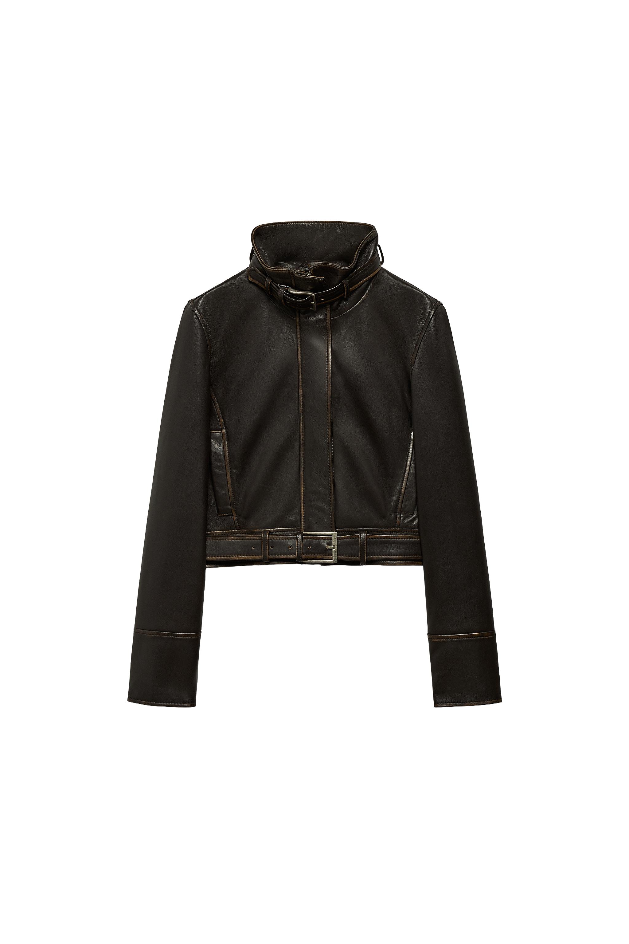 DISTRESSED 100% LEATHER JACKET