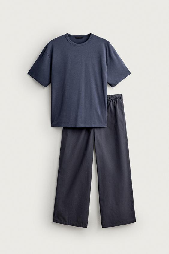 SET PIJAMA COMBINADO RAYAS - Marino de Zara - Imagen 0