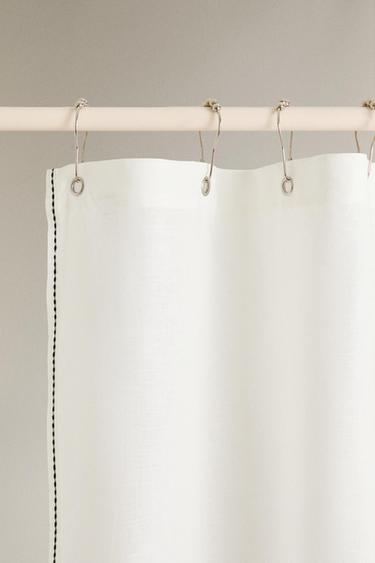 RIDEAU DE DOUCHE SURPIQÛRE - Blanc cassé de Zara - Image 1