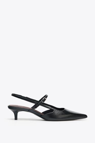 Zara BUCKLED SLINGBACK SHOES - Black - Image 0