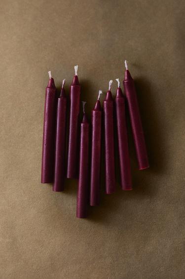 DECORATIEVE CILINDRISCHE KERSTKAARSEN (SET VAN 8) - Rood van Zara