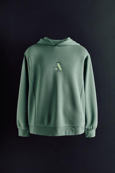 SUDADERA SPORTY LOGO - Verde agua de Zara