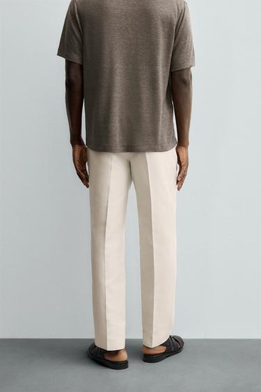 PANTALON COUPE REGULAR PLIS - Écru de Zara - Image 2