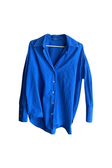 OVERSISED BLUE POPLIN SHIRT
