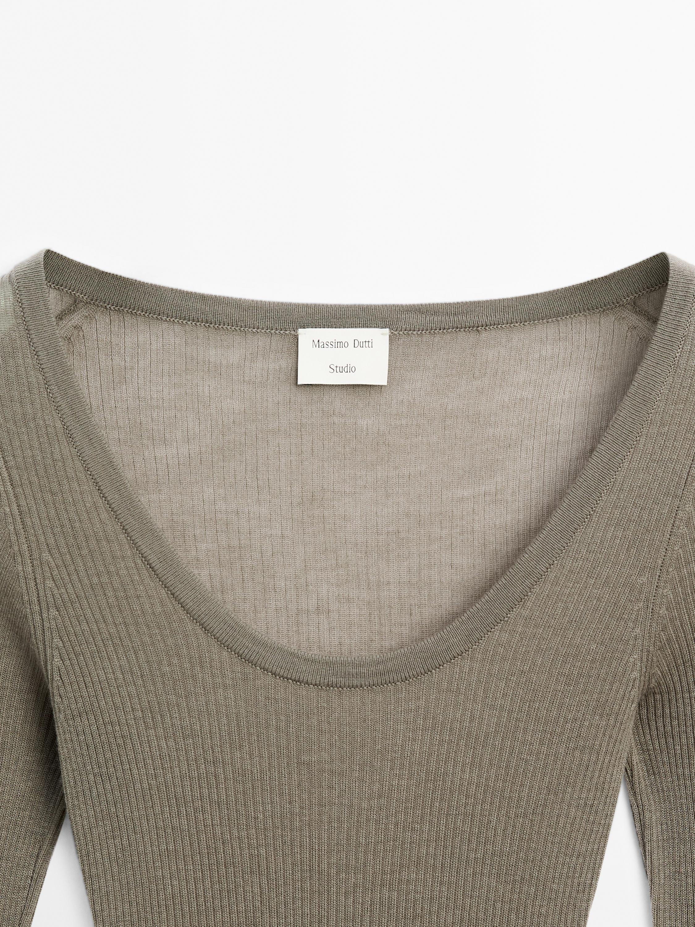 Semi-sheer 100% wool bodysuit - STUDIO