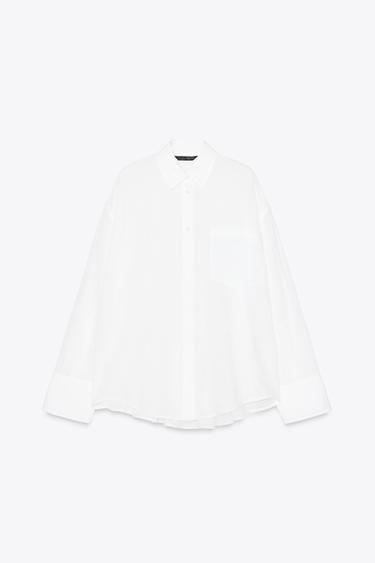 OVERSIZE GAUZE SHIRT - White by Zara