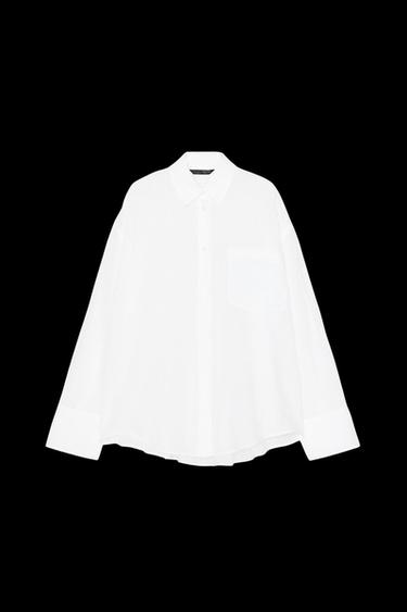 OVERSIZE-HEMD AUS GASE - Weiß von Zara - Bild 0