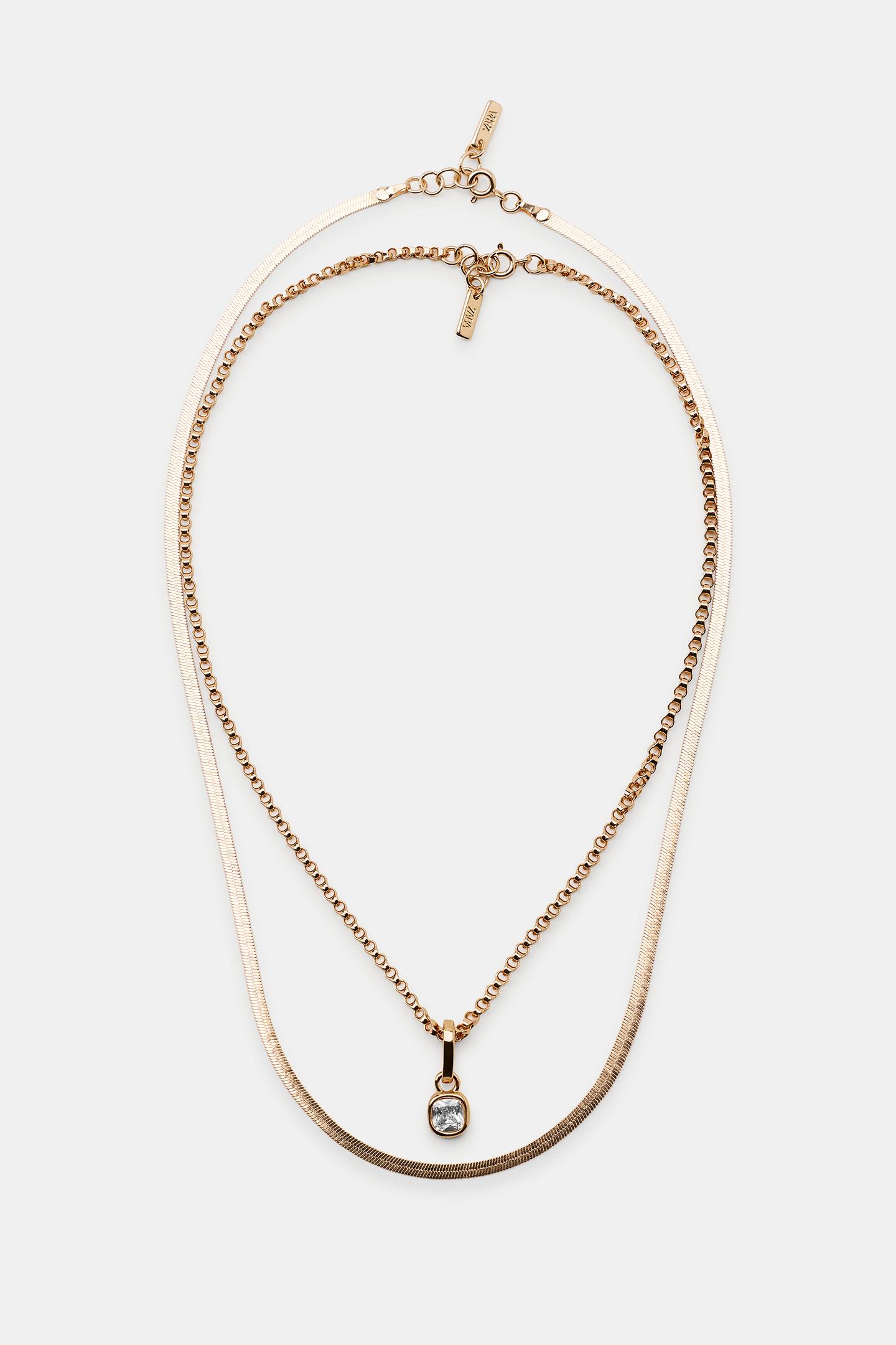 Женские цепочки Zara 2-PACK Chain, цвет: Золотой — фото 3