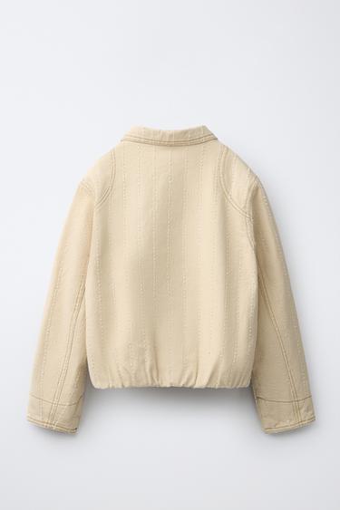 BLOUSON EN SERGÉ EFFRANGÉ - Sable / Chiné de Zara - Image 1