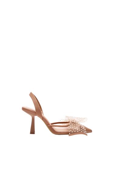 HIGH-HEEL SLINGBACK SHOES WITH BOW