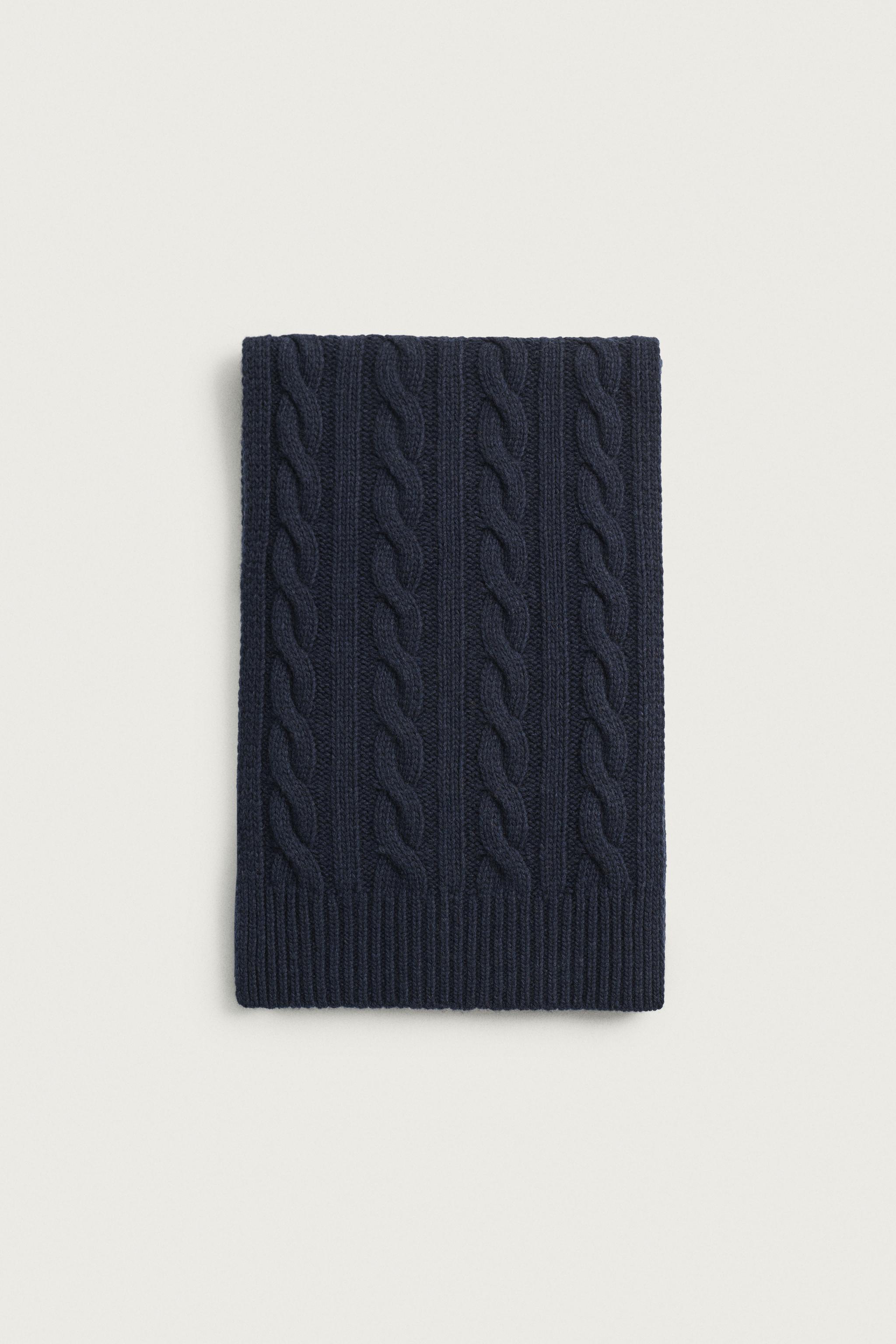 ÉCHARPE EN MAILLE TRESSE MÉLANGE LAINE