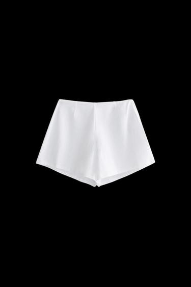 STRETCH COTTON JERSEY SHORTS - Blanco de Zara - Imagen 0