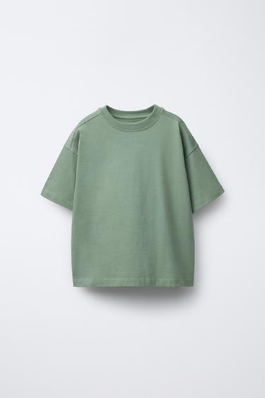 Zara PLAIN MEDIUM WEIGHT T-SHIRT - Light green