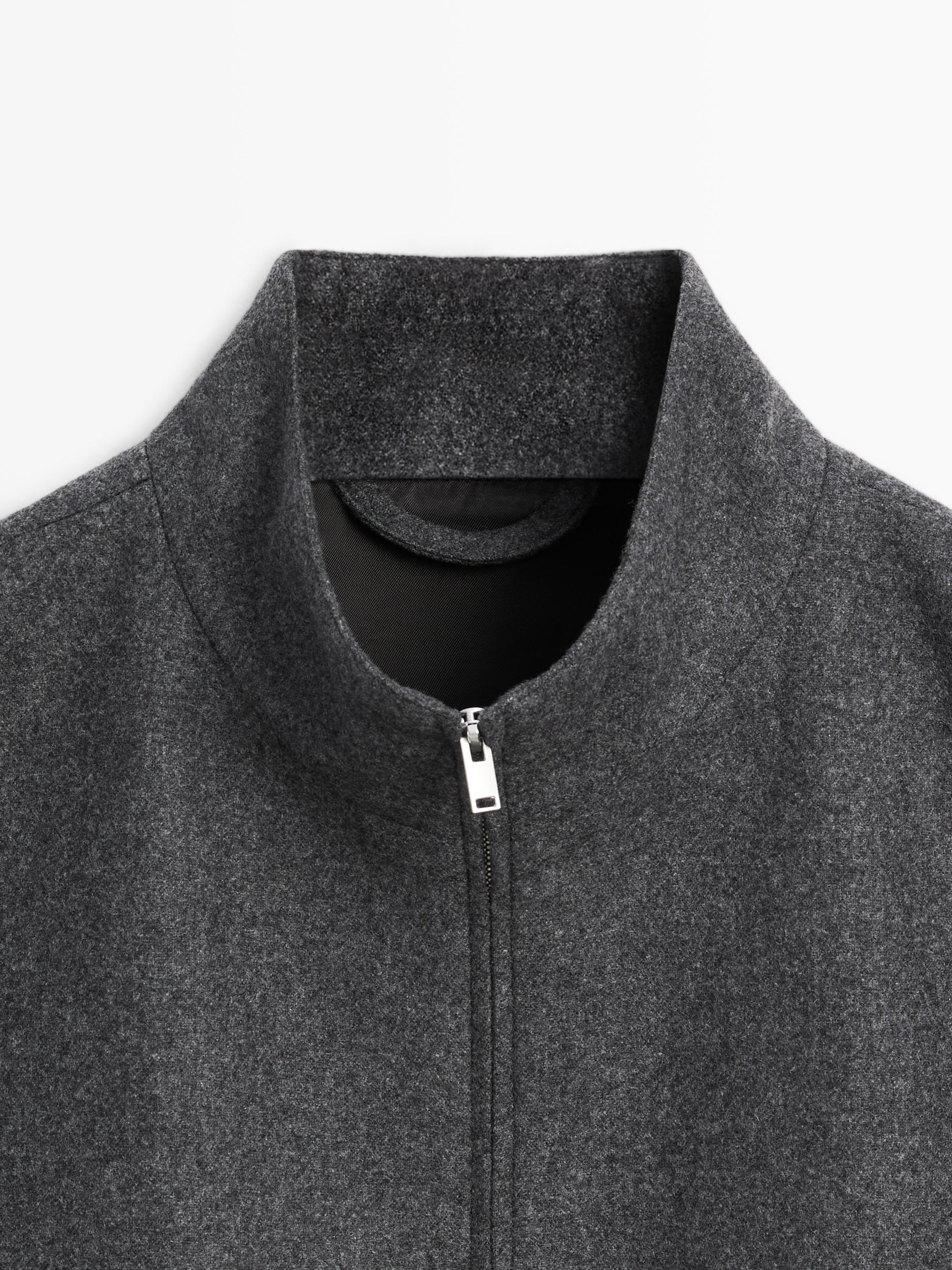 Wool blend bomber jacket