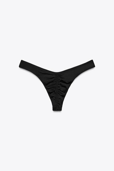 GATHERED BIKINI BOTTOM - Black by Zara - Image 2