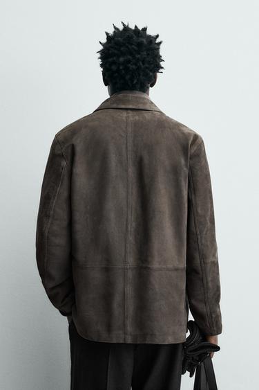 LIMITED EDITION SUEDE LEATHER JACKET - Mink by Zara
