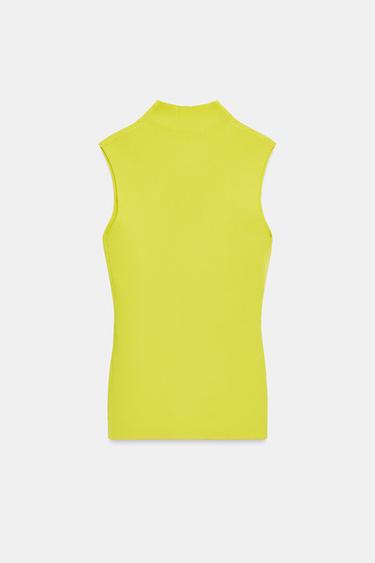 TOP EN MAILLE CUT-OUTS - Vert lime fluo de Zara - Image 4