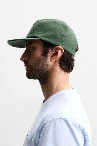 CASQUETTE DÉLAVÉE AVEC IMPRIMÉ COMBINÉ - Vert de Zara - Image 1
