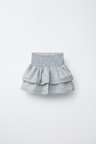 SAIA BERMUDA XADREZ - Azul-claro da Zara