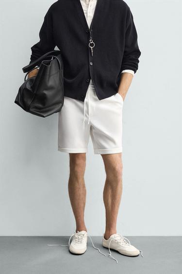 ШОРТЫ REGULAR FIT COMFORT — ЖЕЛТОВАТО-БЕЛЫЙ от Zara