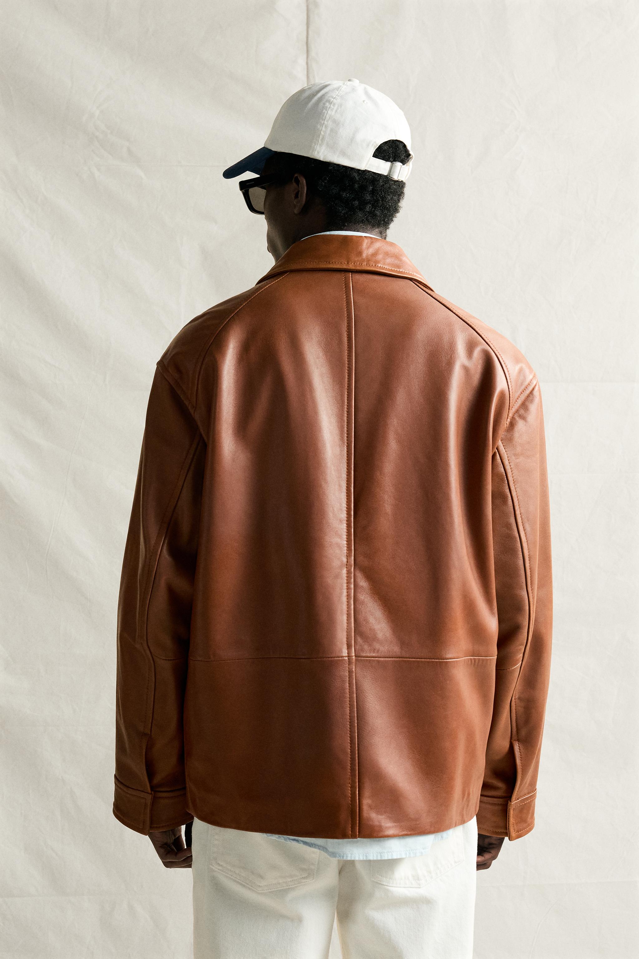 レギュラーフィット レザージャケット - コニャック | ZARA Japan / 日本
