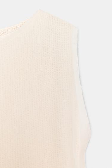 TOP ASYMÉTRIQUE SANS MANCHES - Écru de Zara - Image 7