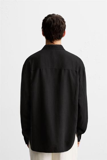 CHEMISE VISCOE - LIN À LACETS - Noir de Zara - Image 2