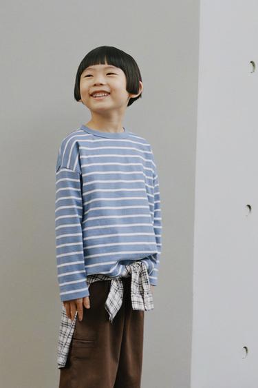 PACK OF TWO PLAIN AND STRIPED T-SHIRTS - Brown by Zara