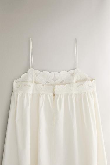 EMBROIDERED COTTON NIGHTDRESS - Ecru by Zara - Image 5
