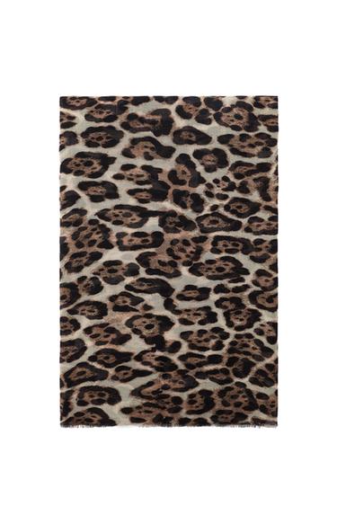 LENÇO MODAL E SEDA ESTAMPA ANIMAL - Leopardo da Zara