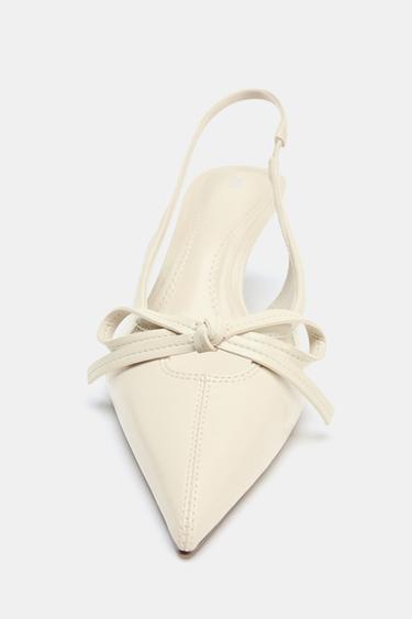 SLINGBACK SHOES WITH BOW - White by Zara - Image 2