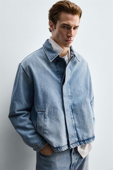 VESTE EN JEAN DÉLAVÉE - Bleu de Zara - Image 4