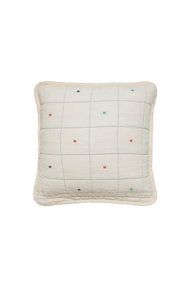 DOTTED AND CHECKED CUSHION COVER - متعدد الألوان الخاص بـ Zara