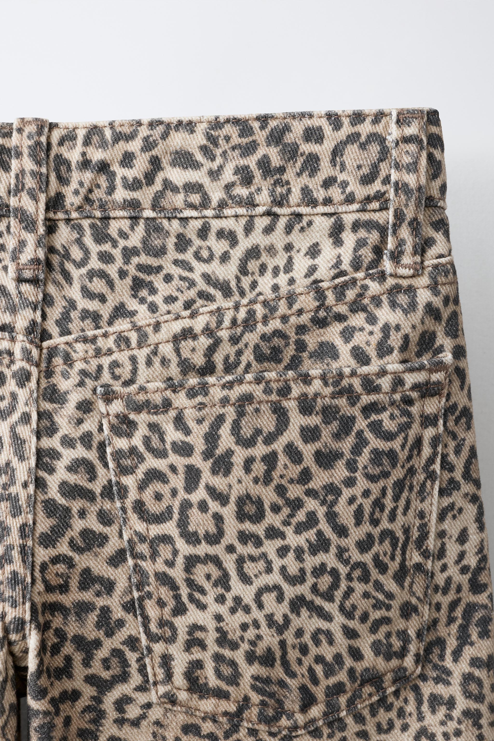 ANIMAL PRINT WIDE-LEG JEANS