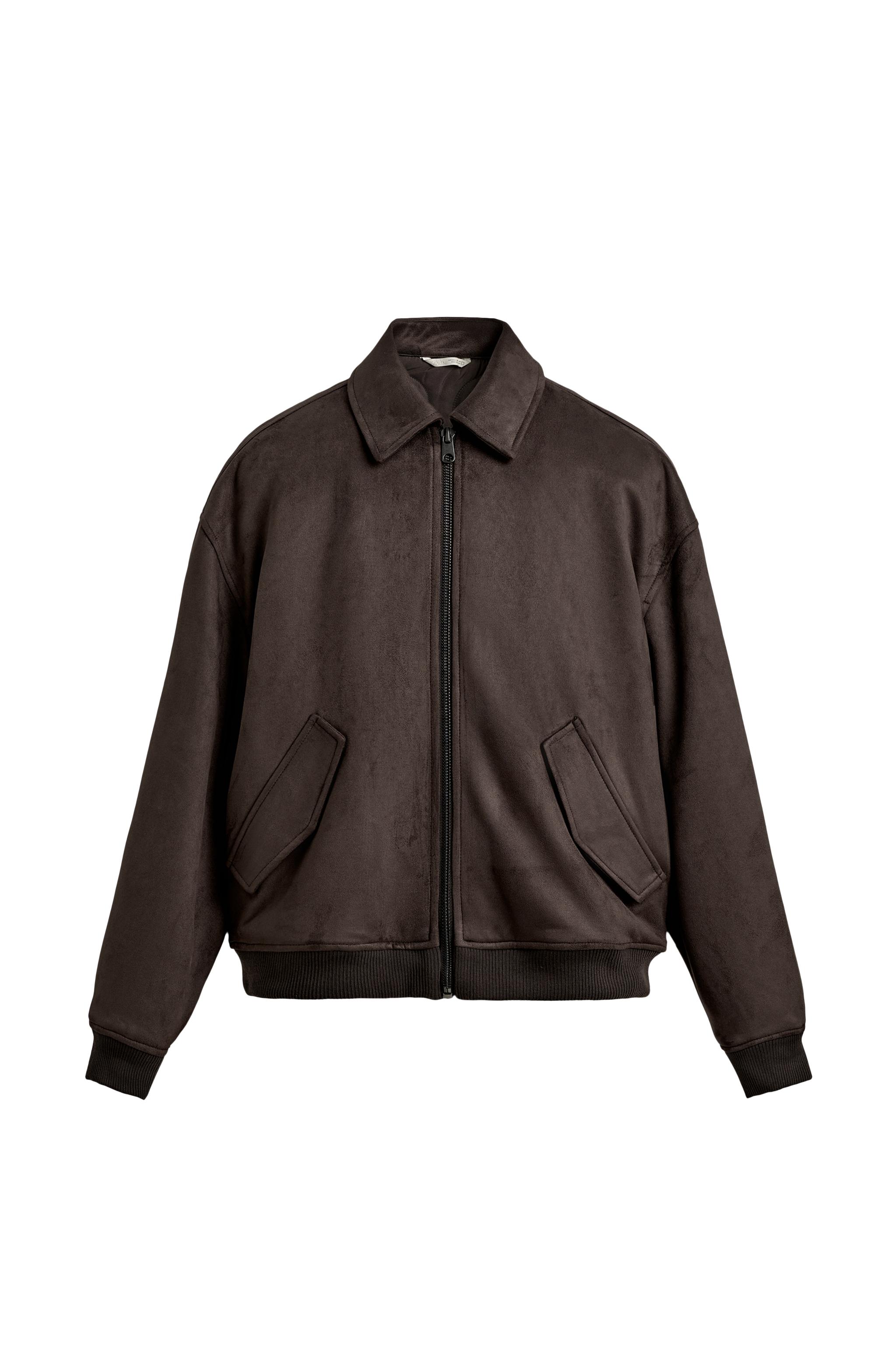 ZARA ザラ フェイクスエード トラッカージャケット ブラウン Lサイズ ZARA ザラ フェイクスエードジャケット XL - メルカリ