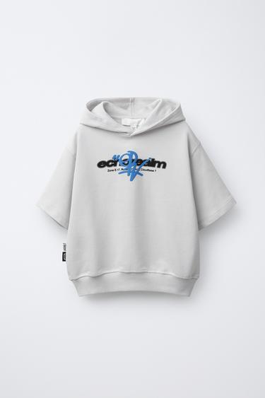 SHORT SLEEVE HOODIE - Ice by Zara